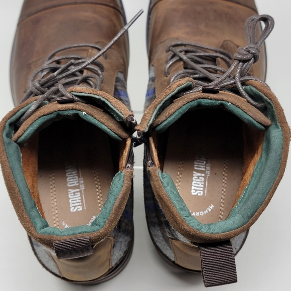 STACY ADAMS Men’s Octavius Cap Toe Inside Zip Boots Brown Size 12 Pre-owned - Picture 10 of 10